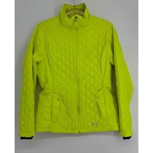 Under Armour UA Storm Primaloft Quilted Jacket Neon Yellow Lime Green Womens MD
